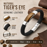 Tiger Eye Braided Leather Bracelet — image 7