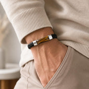 Tiger Eye Braided Leather Bracelet — image 5