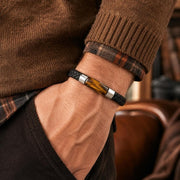 Tiger Eye Braided Leather Bracelet — image 1