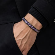 Amethyst Leather Bracelet – Purple Stone — image 1