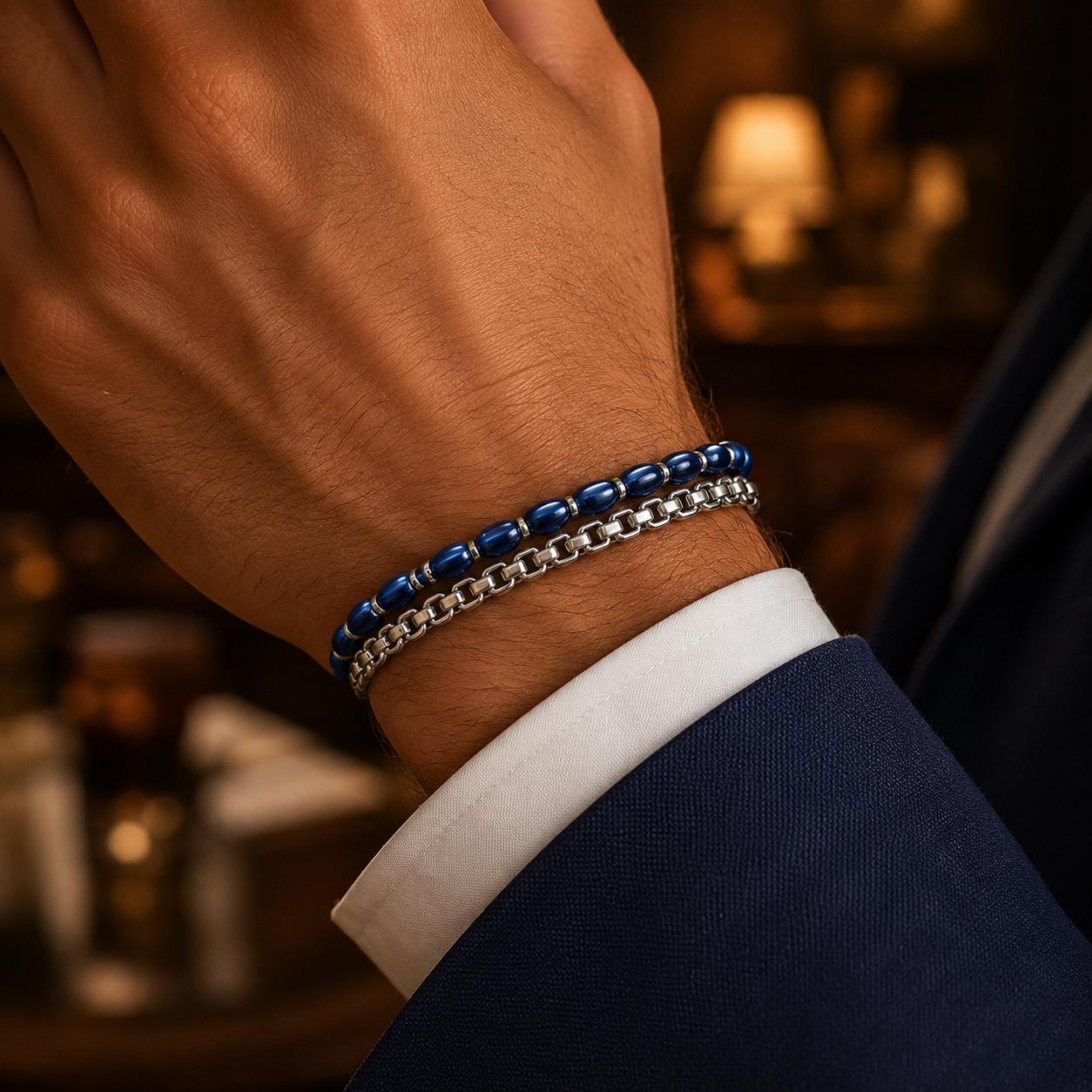 Men’s Gemstone Chain Bracelet — image 1