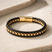 Men’s Black Braided Leather Bracelet — image 10