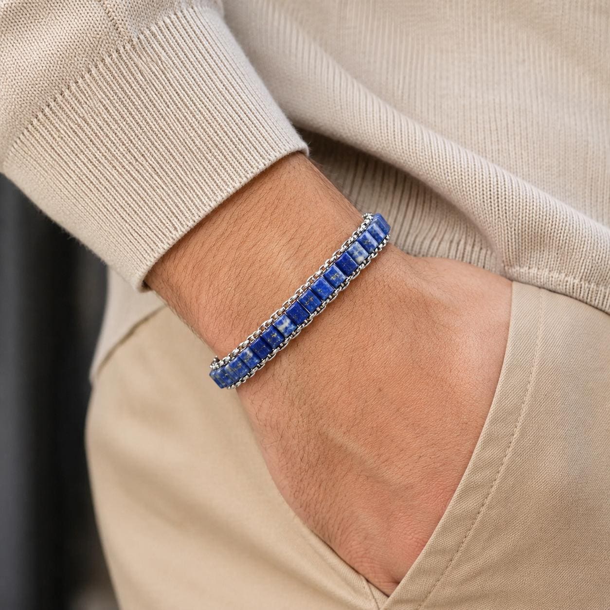 Lapis Lazuli Chain Bracelet — image 1