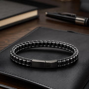 Onyx & Hematite Cord Bracelet for Men — image 9