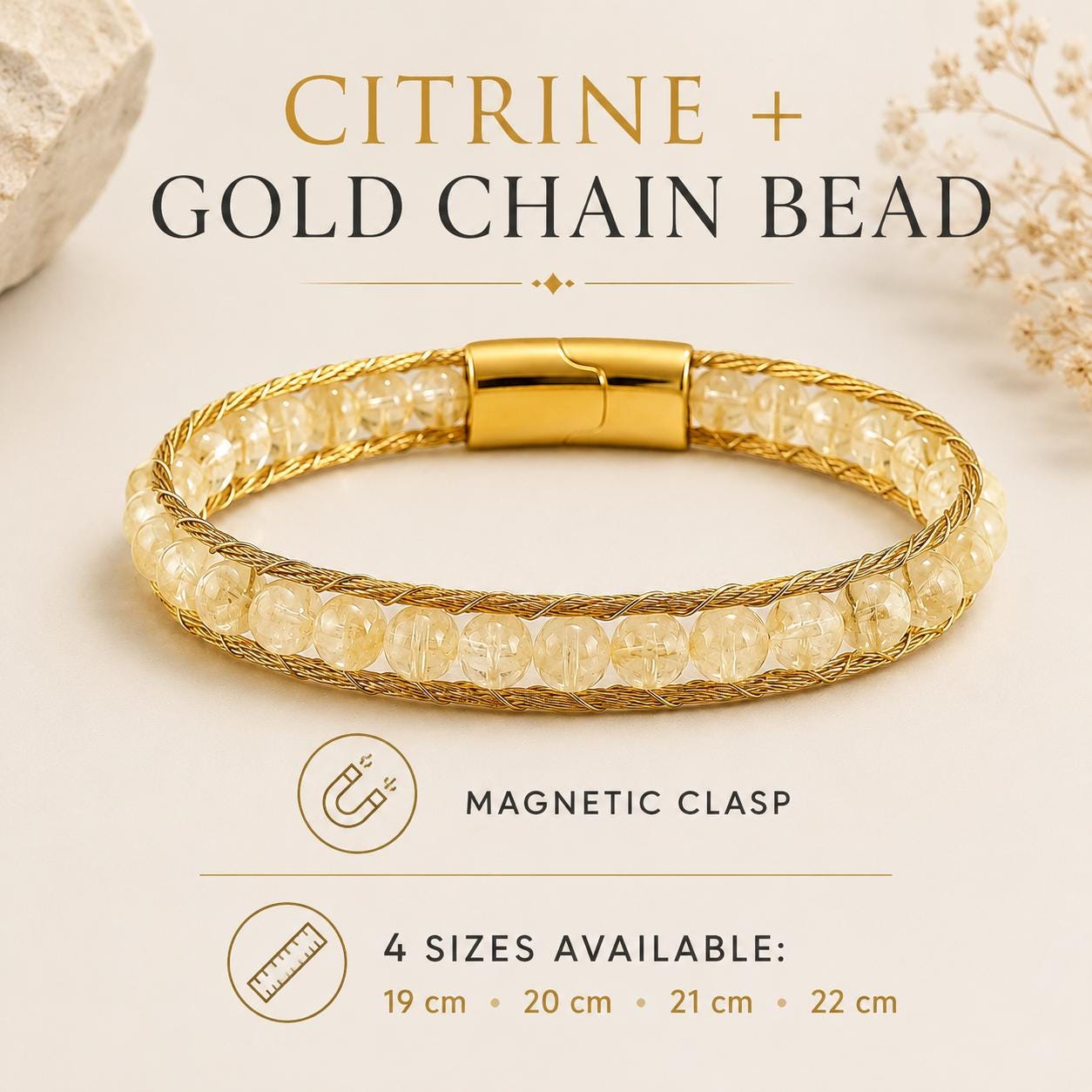 Citrine Men’s Gemstone Bracelet — image 2