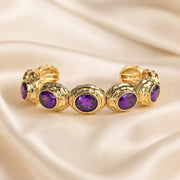 Purple Stone Gold Statement Cuff — image 4