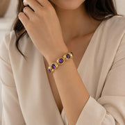 Purple Stone Gold Statement Cuff — image 5