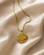 Embroidered Sun Gold Pendant Necklace — image 7