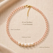 Freshwater Pearl & Pink Crystal Necklace — image 7