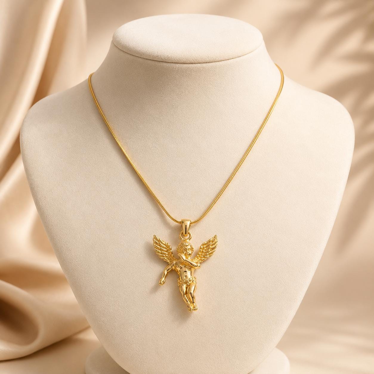 Cherub Angel Gold Pendant Necklace — image 10