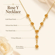 Victorian Rose Y Necklace – Gold — image 2
