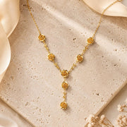Victorian Rose Y Necklace – Gold — image 7
