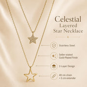 Layered Starfish & Star Gold Necklace — image 2