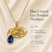 Blue Crystal Eye Gold Pendant Necklace — image 2
