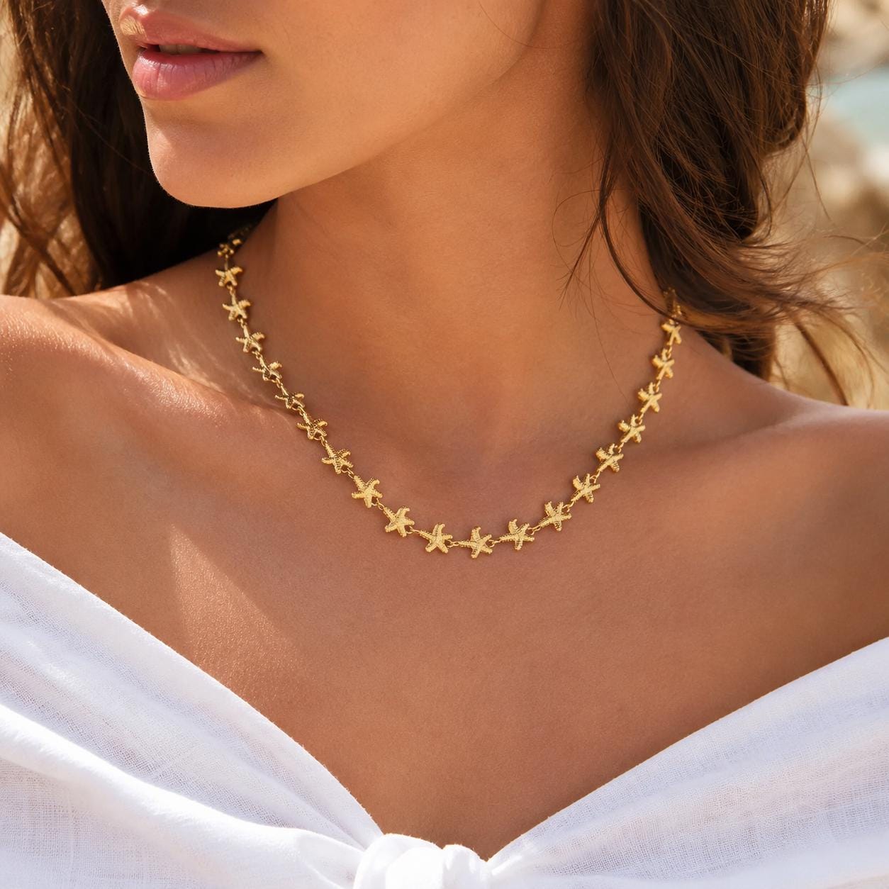 Starfish Link Gold Necklace — image 1