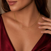 Gold Tassel Necklace – Minimalist Chain — image 1
