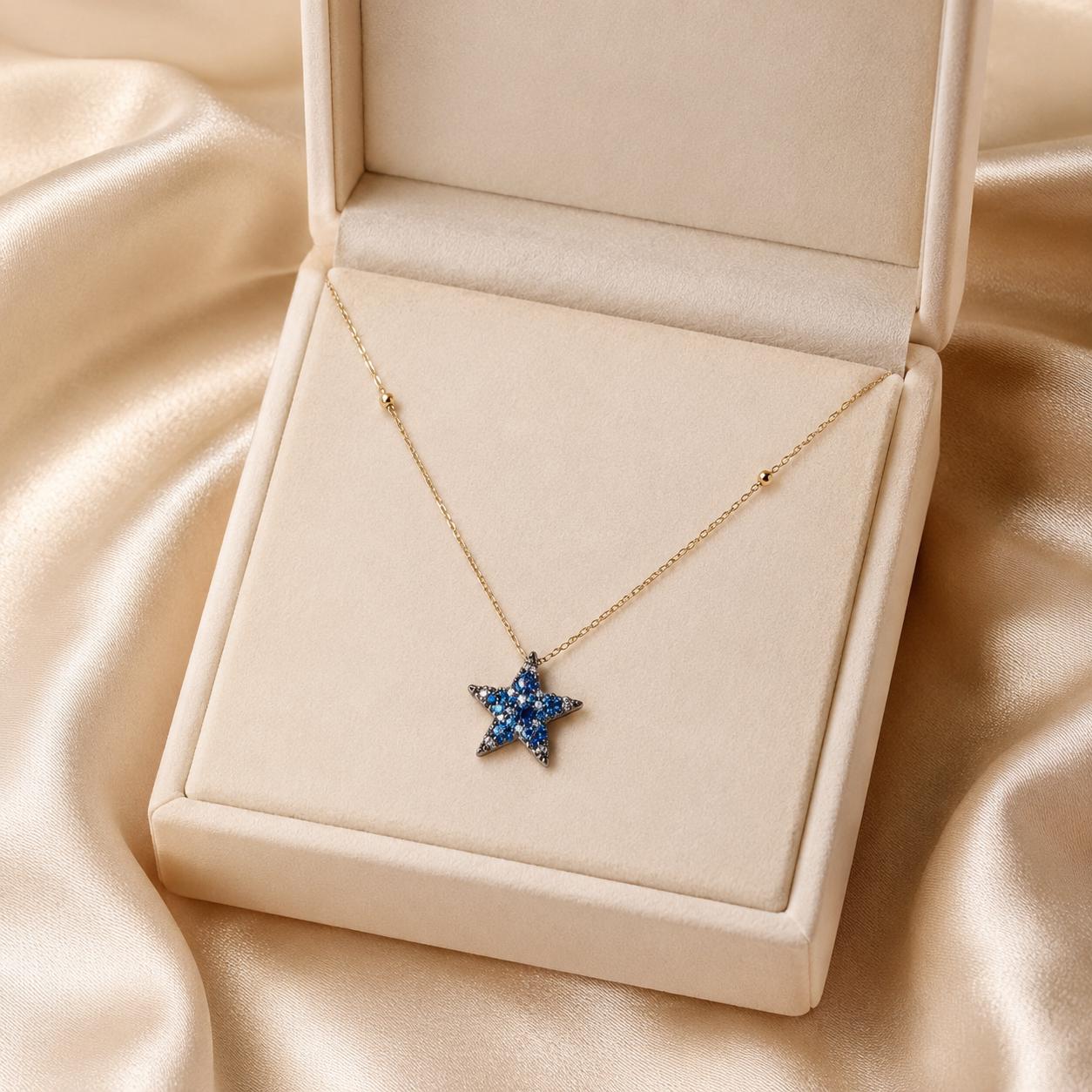 Navy Star Gold Pendant Necklace — image 10