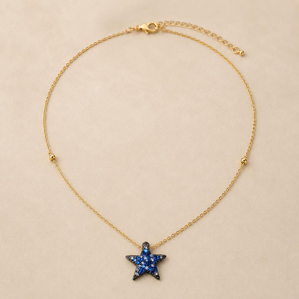 Navy Star Gold Pendant Necklace — image 6