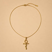 Ankh Snake Gold Pendant Necklace — image 6