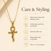 Ankh Snake Gold Pendant Necklace — image 4