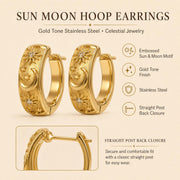 Celestial Sun & Moon Gold Hoop Earrings — image 3