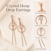 Rose Gold Crystal Chain Drop Earrings — image 4