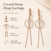 Rose Gold Crystal Chain Drop Earrings — image 2