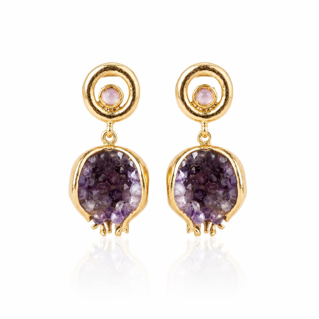 Pomegranate Purple Crystal Earrings — image 4