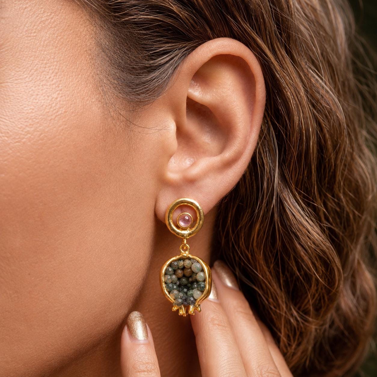 Pomegranate Purple Crystal Earrings — image 10