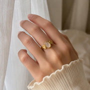Tiger Eye Oval Stone Gold Ring — image 1