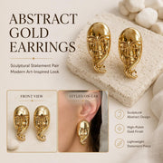 Abstract Face Gold Stud Earrings — image 6
