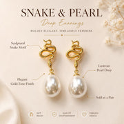Snake & Freshwater Pearl Earrings — image 4