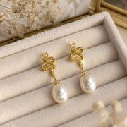Snake & Freshwater Pearl Earrings — image 7