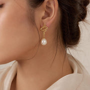 Snake & Freshwater Pearl Earrings — image 6