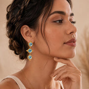 Blue Stone Byzantine Drop Earrings — image 3