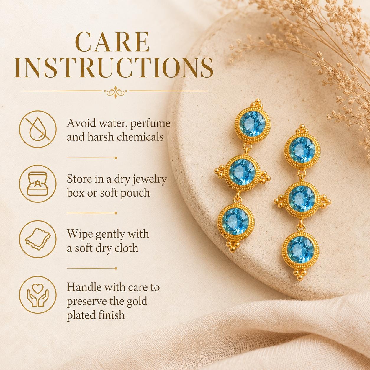 Blue Stone Byzantine Drop Earrings — image 5