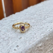 Purple Oval Stone Gold Ring — image 4