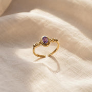 Purple Oval Stone Gold Ring — image 5