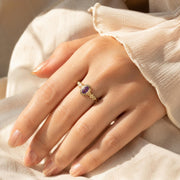 Purple Oval Stone Gold Ring — image 3
