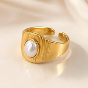 Double Pearl Gold Ring — image 10
