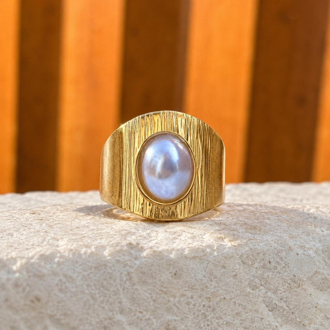 Double Pearl Gold Ring — image 4