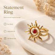 Coral Sun Gold Ring — image 2