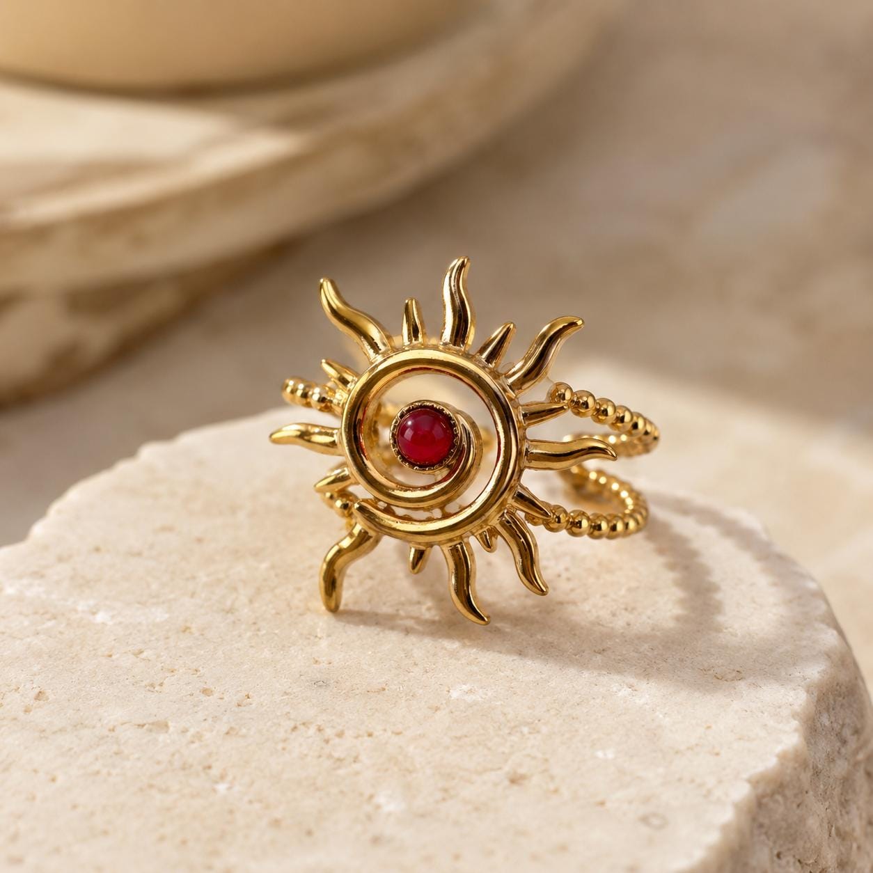 Coral Sun Gold Ring — image 4