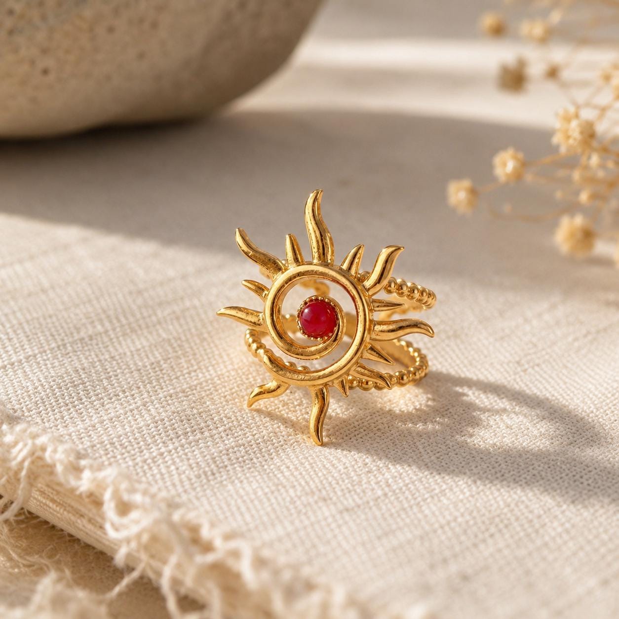 Coral Sun Gold Ring — image 10