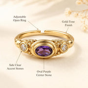 Three-Stone Purple Gold Ring — image 4