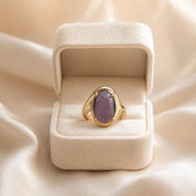 Large Oval Purple Stone Gold Ring — image 4