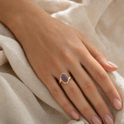 Large Oval Purple Stone Gold Ring — image 3
