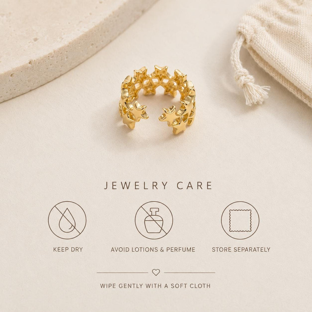 Celestial Star Gold Band Ring — image 2
