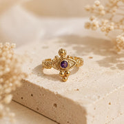 Purple Stone Byzantine Eye Gold Ring — image 6