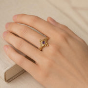 Purple Stone Byzantine Eye Gold Ring — image 9